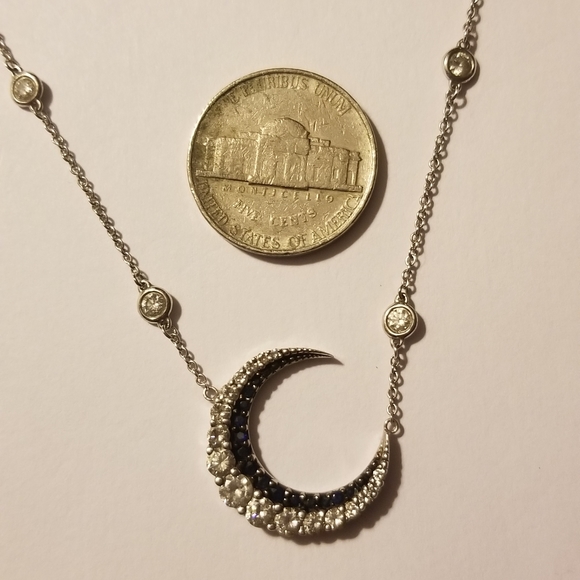 OOAK 14K DIAMOND/SAPPHIRE NECKLACE - Picture 7 of 9